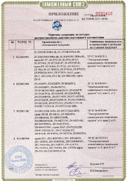 24.03.2019 Алейск - ЗАО Хиквижн. Приложение к сертификату Взрывазащитные видиокамеры. ТР ТС 020/2011